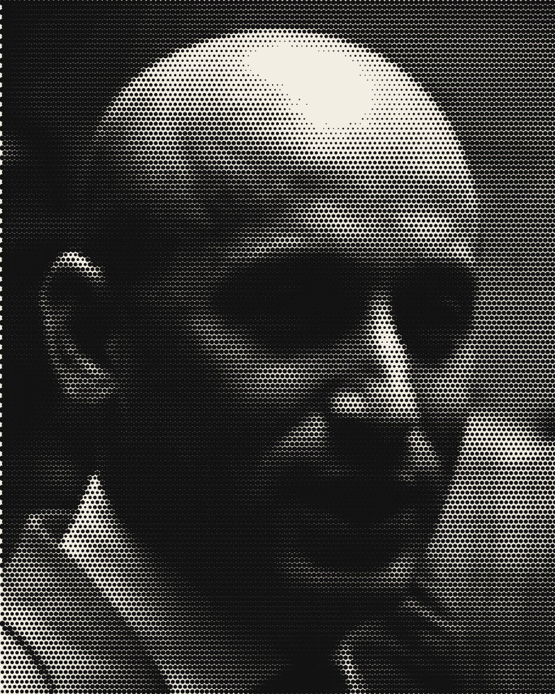 Halftone portrait of Stephen Miller, White House Deputy Chief of Staff for Policy