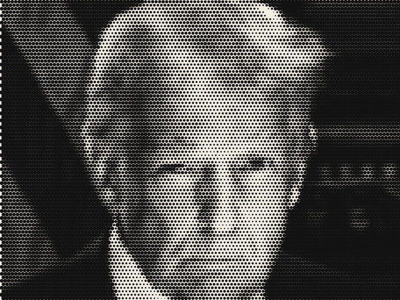 Halftone portrait of Donald Trump, Republican nominee for President