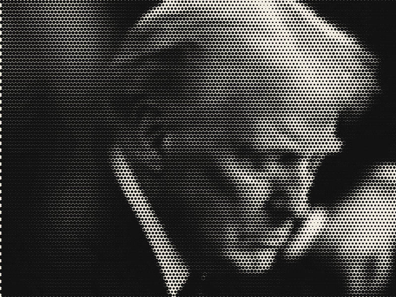 Halftone portrait of Donald Trump, President-elect