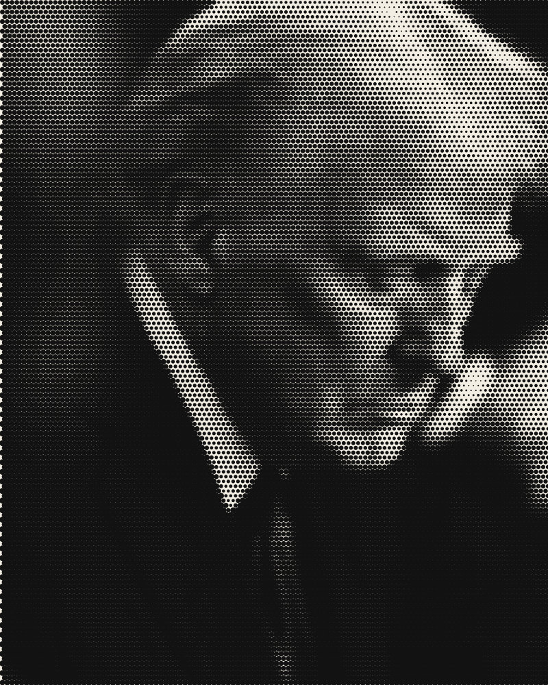 Halftone portrait of Donald Trump, President-elect