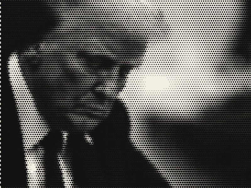 Halftone portrait of Donald Trump, President