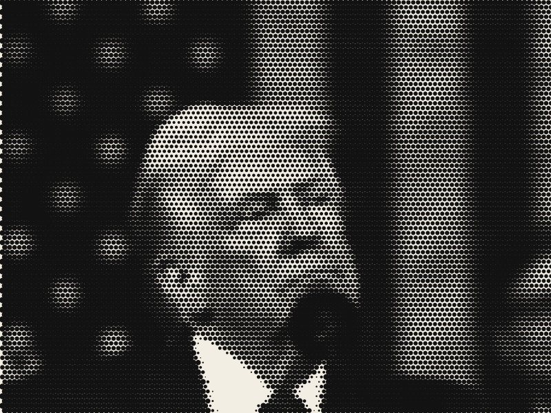 Halftone portrait of Donald Trump, President
