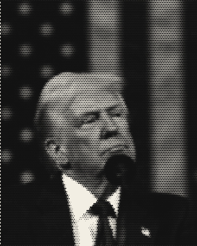 Halftone portrait of Donald Trump, President