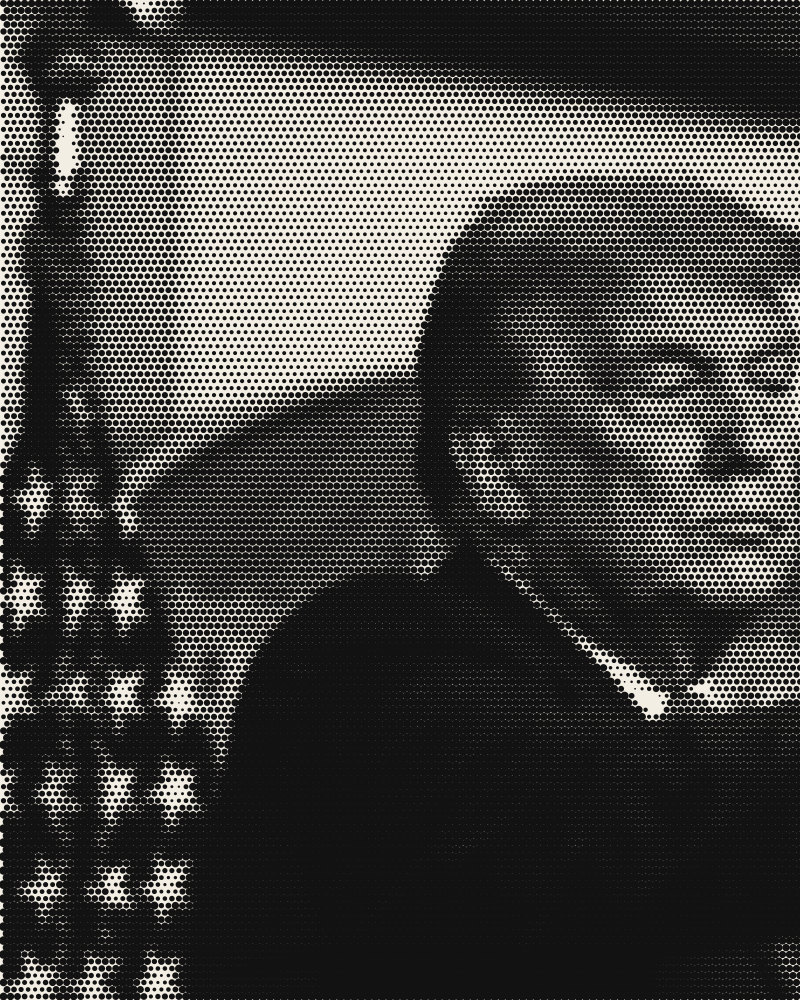 Halftone portrait of Donald Trump, President
