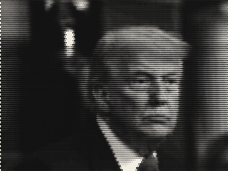 Halftone portrait of Donald Trump, President