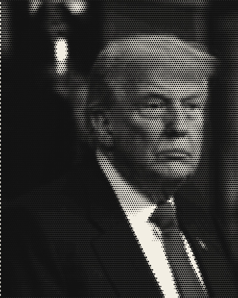 Halftone portrait of Donald Trump, President