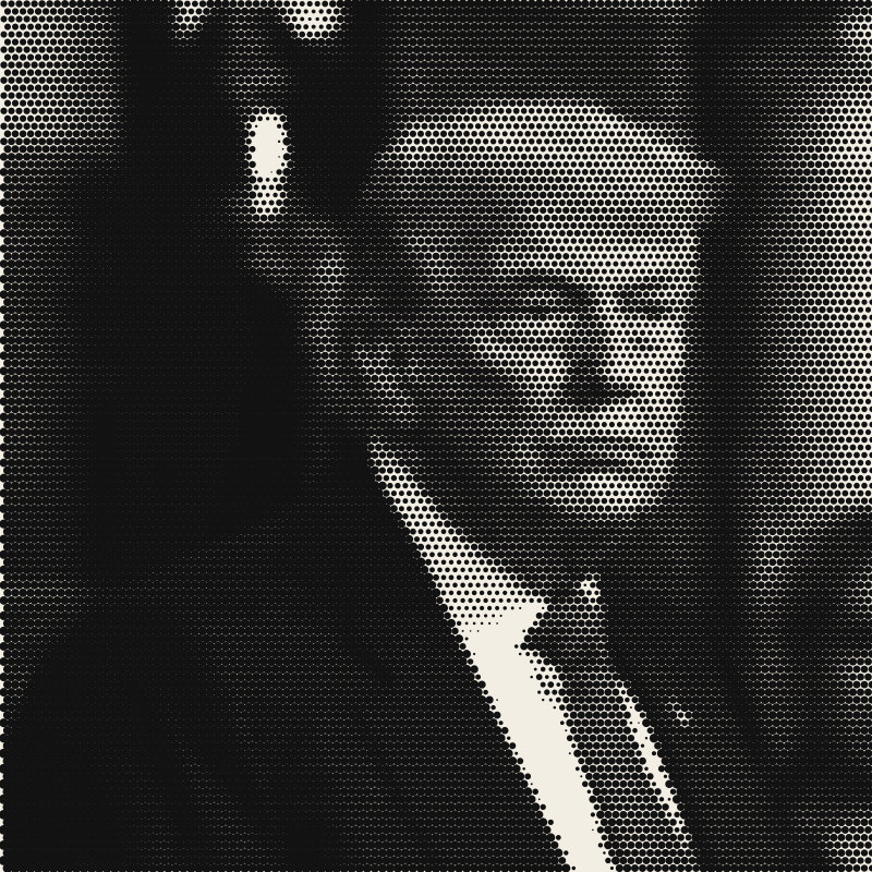 Halftone portrait of Donald Trump, President