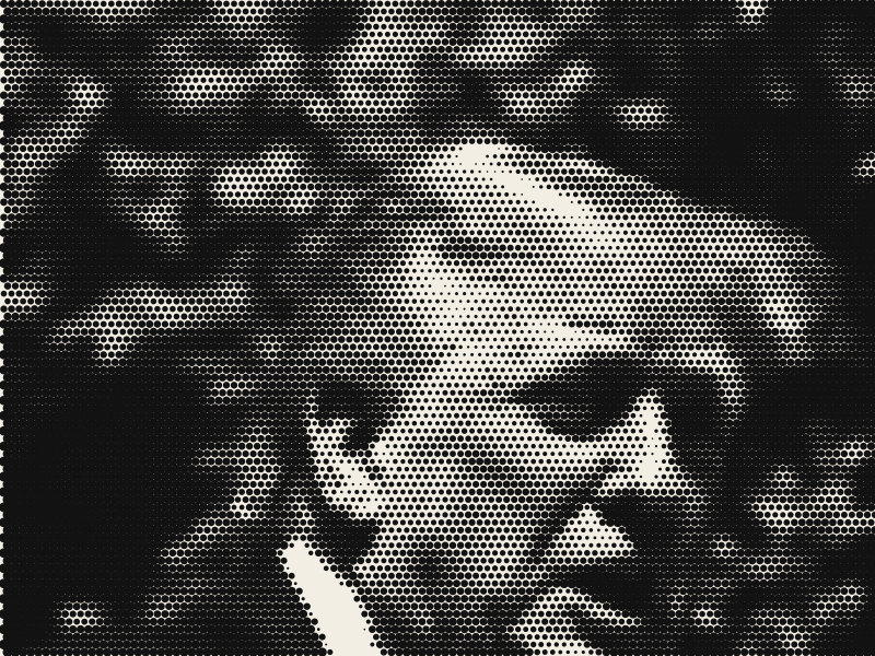 Halftone portrait of Donald Trump, President