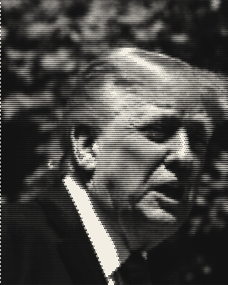 Halftone portrait of Donald Trump, President